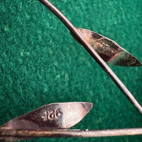 Vintage Silver 925 Decorative Stems with Flowers, 26 cm, Mido, new