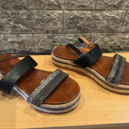 Black-brown platform sandals used, size 40