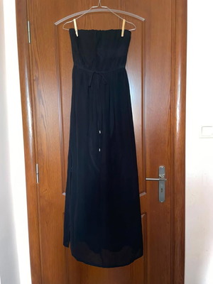 Black long strapless dress with elastic, used, Jennyfer medium
