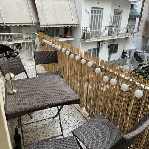 Outdoor balcony and garden furniture set used, table 70x70 cm with 4 chairs