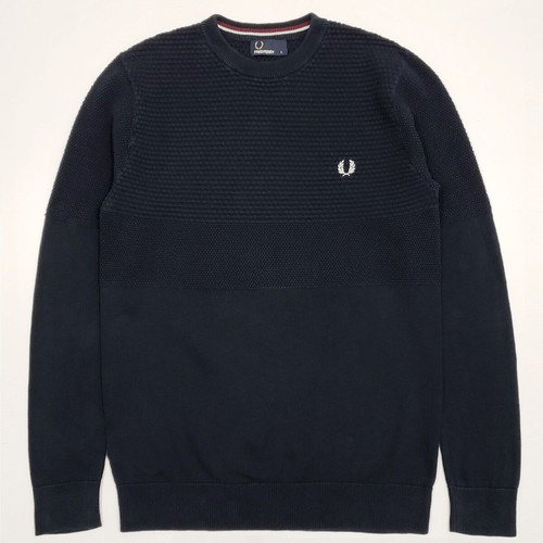 Fred Perry men's cotton sweater used, size XS-S, blue