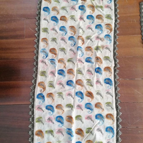 Hand-embroidered linens used, pack of 8, various designs