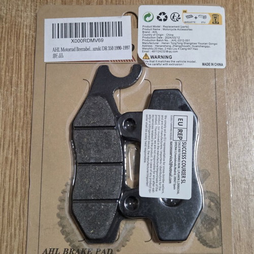 AHL Motorcycle Brake Pads new for Suzuki DR 350 1990-1997