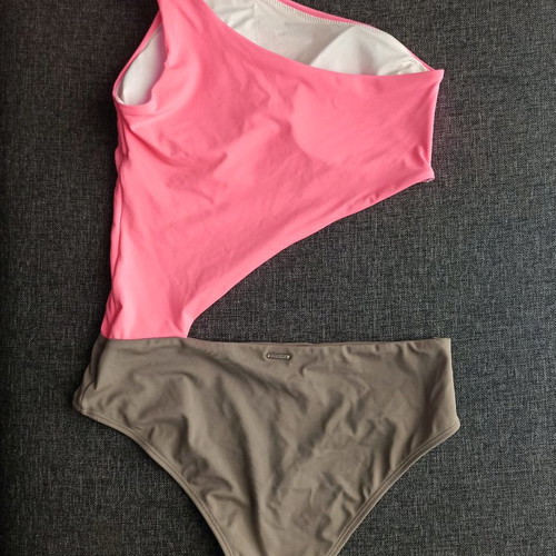 Touché women's one-piece swimsuit like new, grey with pink, size M