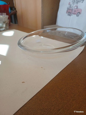 Glass decorative container used, diameter 24 cm