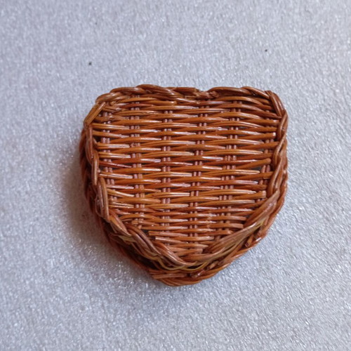 Handmade wicker heart-shaped basket like new vintage