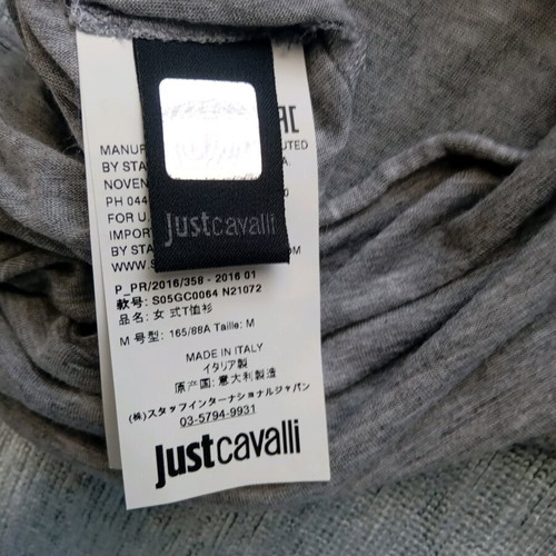 Just Cavalli blouse like new with lace, grey and black, size M