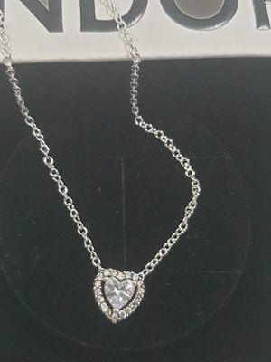 Pandora колие s925 ALE ново, бяло сребърно
