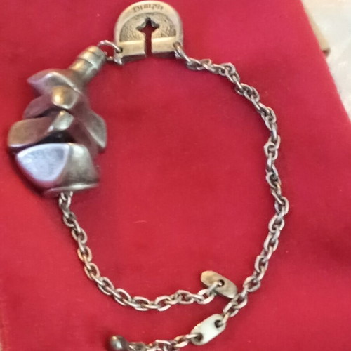 Dimple silver keychain chain