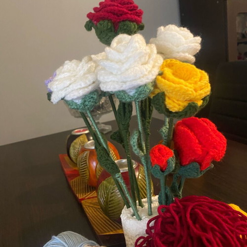 Crocheted flower bouquet new