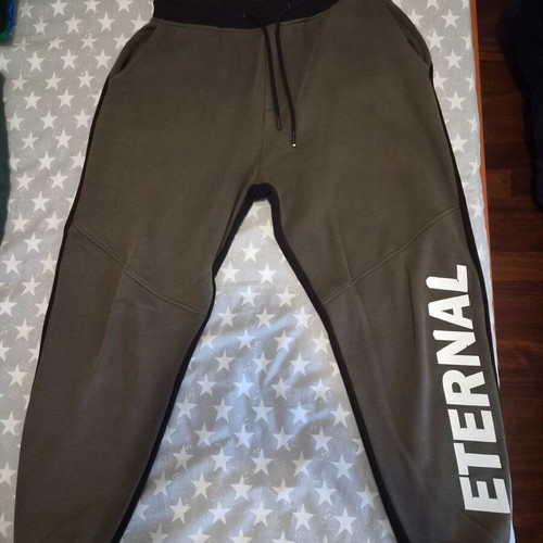 Bershka tracksuit used with reflective letters, size M, black and brown
