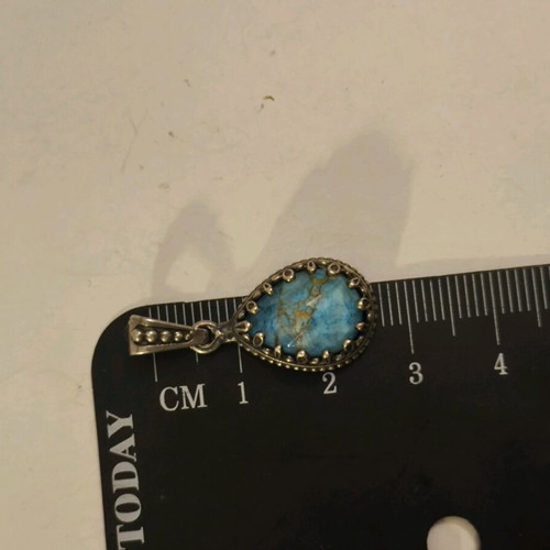 Silver 925 handmade set with aqua marine like new
