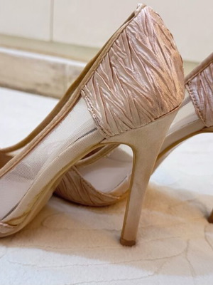 Nude pumps size 36, 10 cm heel, used