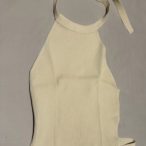 Zara beige backless top, small, sand color