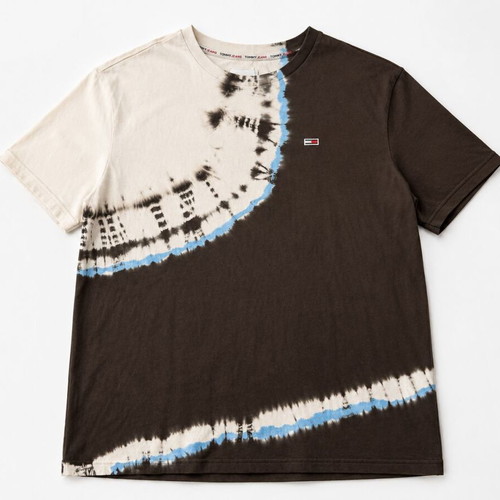 Tommy Hilfiger T-shirt XL used, tie-dye white black light blue
