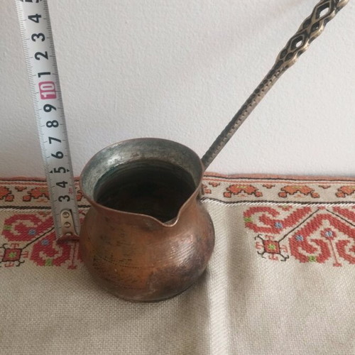 Copper cezve used vintage personal item