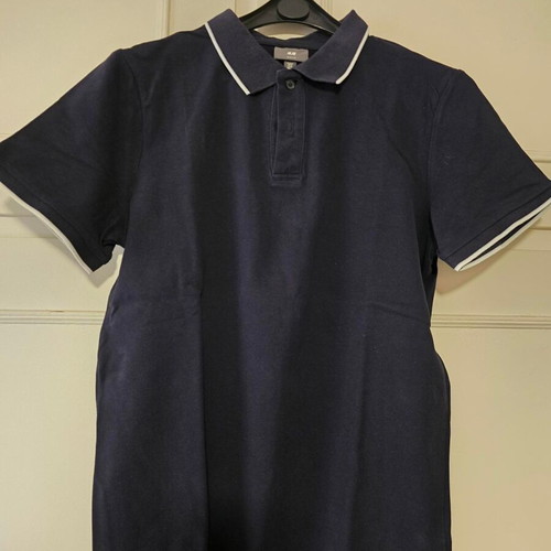 H&M men's polo shirt new, slim fit, blue, size M