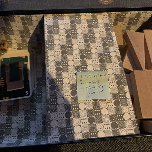 Visionary board game parts used, 1997 edition