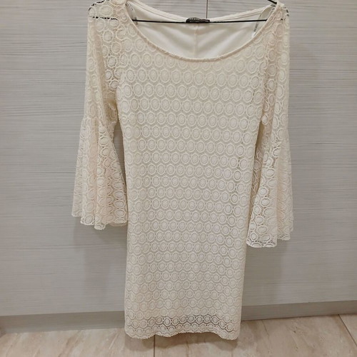 Be You Lace Dress M/L, sugar color, like new, 3/4 sleeves