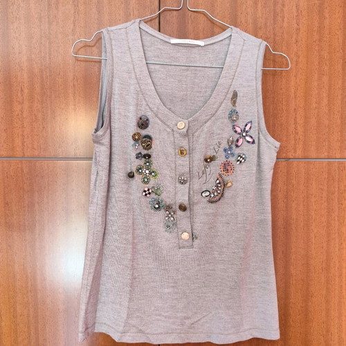 Latty Lie blouse size M, like new, with decorative elements, grey