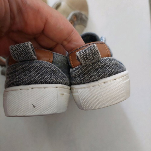 No25 canvas shoes like new, beige and blue, 2 pairs