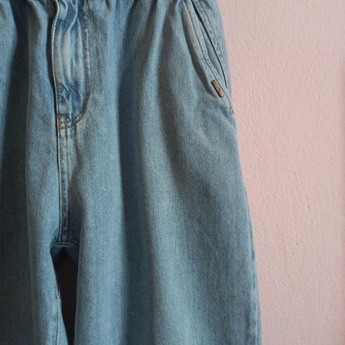 Zara women's baggy jeans medium like new, blue, elastic waist