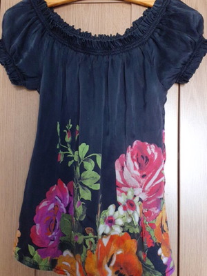 Γυναικεία φλοράλ μπλούζα off-the-shoulder, μέγεθος Small