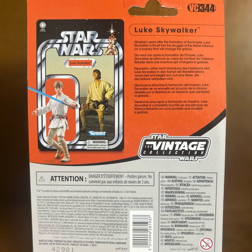 Luke Skywalker Star Wars action figure new, sealed card 10cm