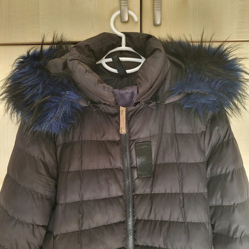 Bristol long jacket with fur hood like new