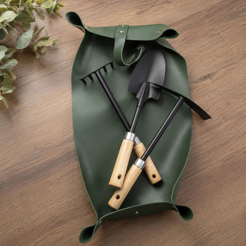 Gardening set with tools and transplanting mat new