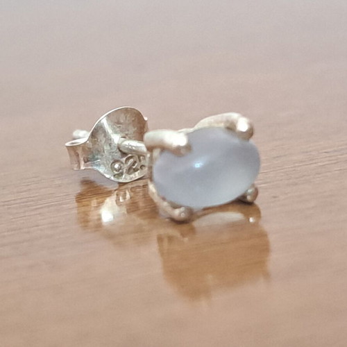 Stud Earrings 925 Handmade with Natural Selenite 4.7 ctw
