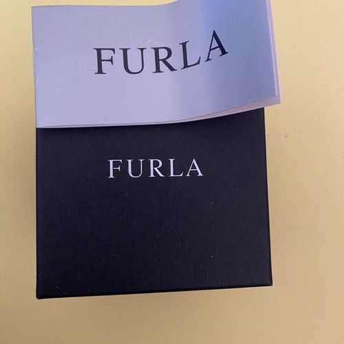 Furla watch new with black rubber strap and white rhinestones