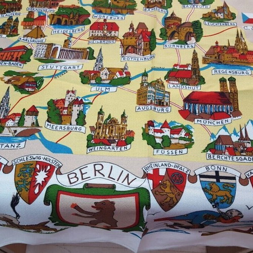 Vintage Feldberg tablecloth like new with Germany map