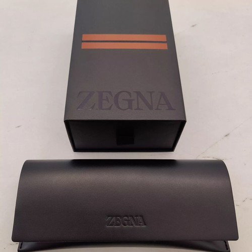 Zegna sunglasses case new black with card, cloth and box