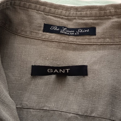 Gant men's grey linen shirt used, size L, regular fit