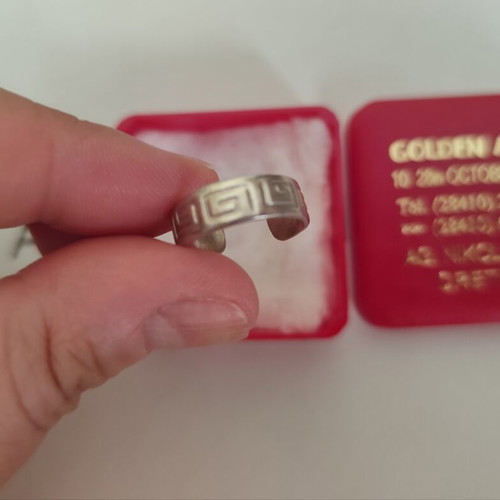 Silver 925 toe ring used with Greek meander design