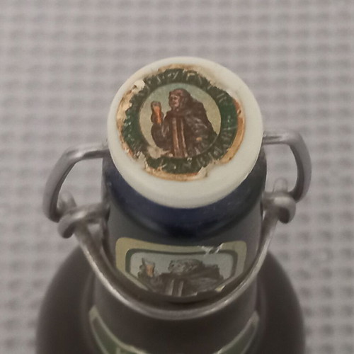 Kapuziner beer bottle used, empty, height 27.5 cm