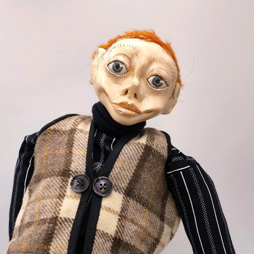Antique handmade doll Quasimodo from Notre Dame used