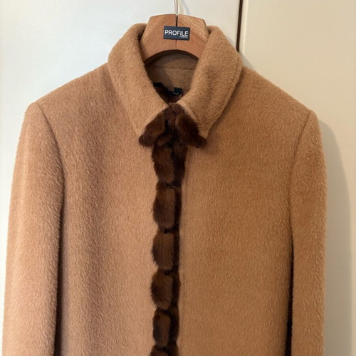 Salviati coat like new with mink fur, size M, beige
