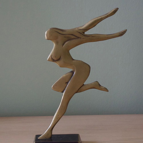 Brass sculpture woman figure new
