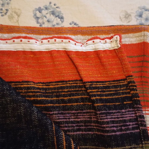 Vintage curtain side panels set of 2 used, heavy jacquard fabric 70x220 cm