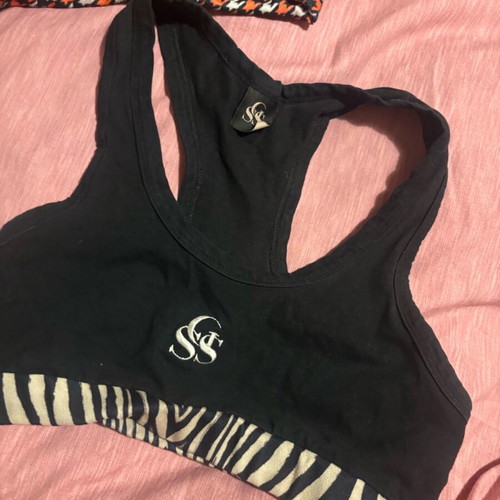 SunsetGo! set top in very good condition, cotton, one size, black and orange