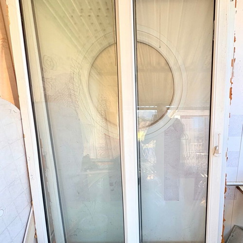 PVC balcony door single leaf with fixed panel double glazing