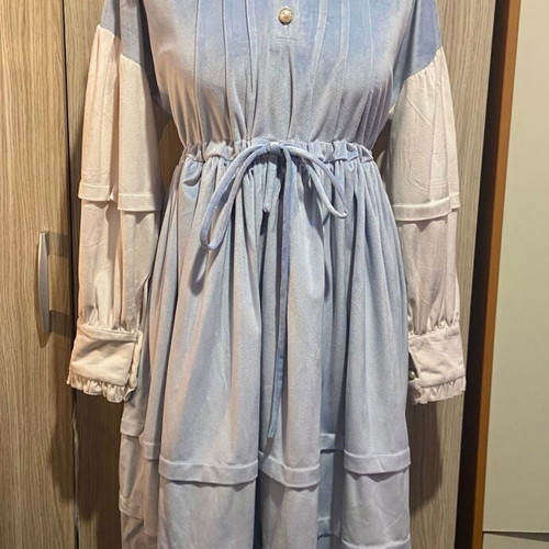 Velvet Lolita Dress like new, grayish blue and beige