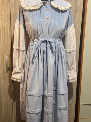 Velvet Lolita Dress like new, grayish blue and beige