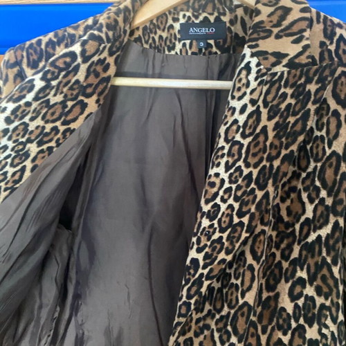 Leopard jacket like new, slim fit, Italian brand, size S