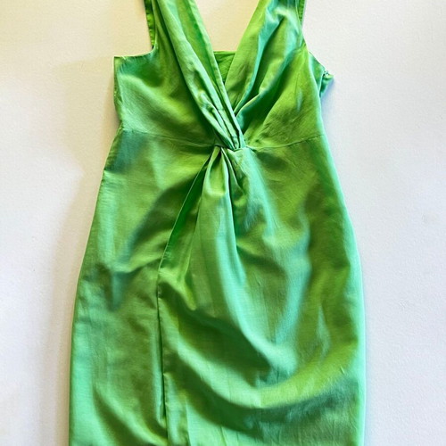 French wrap dress green, like new, cotton, size S/M