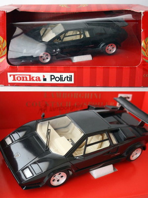Vintage 80's Tonka Polistil 1:18 Lamborghini Countach black die cast model new