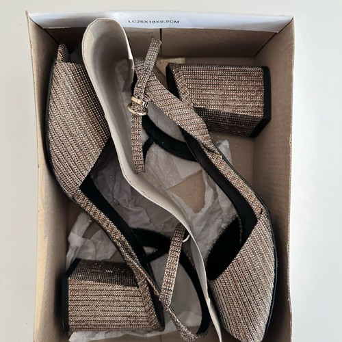 Topshop glitter heels new, size 39, beige gold