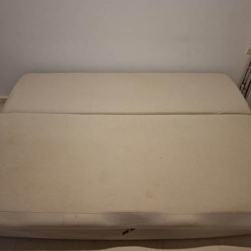 Ikea sofa bed used with storage and 2 cushions